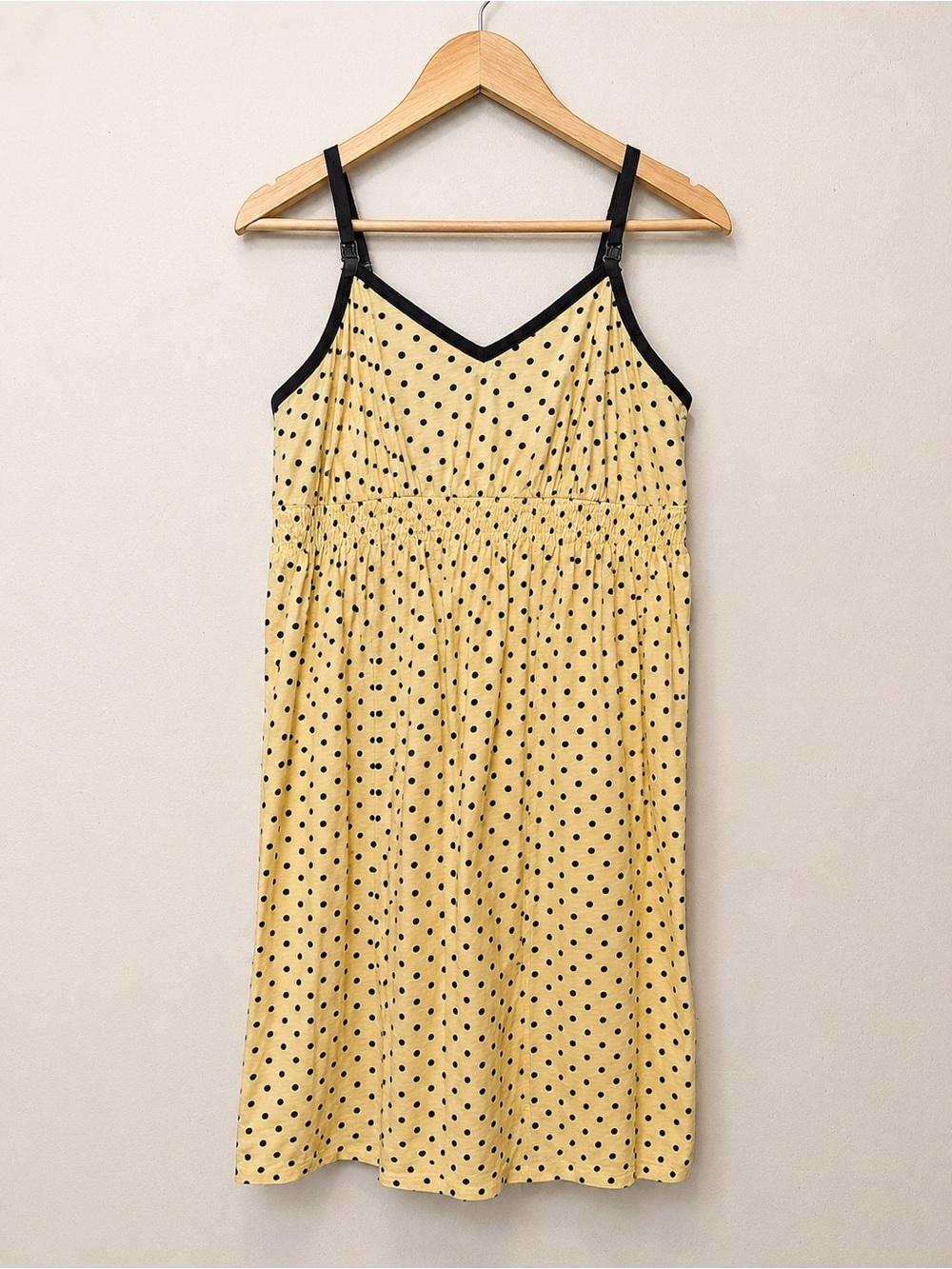 Bump in the Night Maternity Nursing Nightgown Polka Dot Cotton Sleep Dress M